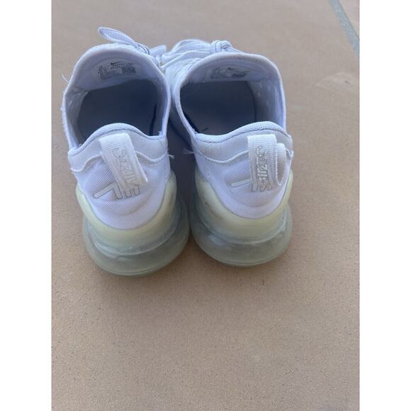 Size 6Y - Nike Air Max 270 (GS) White/White -Metal Silver Sneaker 943345-103 - Picture 2 of 6